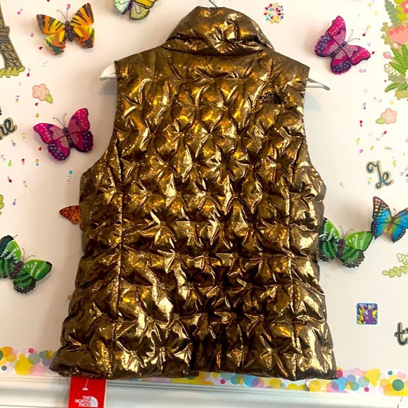 ❤️THE NORTH FACE ❤️Women’s gold & black tone great vest🌺🌺❤️❣️💖💖🌸❣️❣️ - Picture 8 of 9